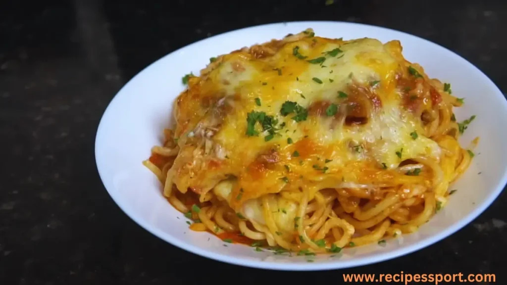 Baked Spaghetti and Cheese Casserole recipe | Ground beef recipes without pasta