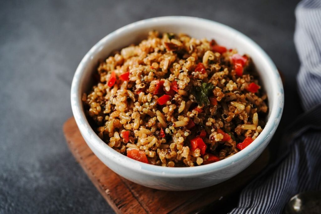 brown rice and quinoa