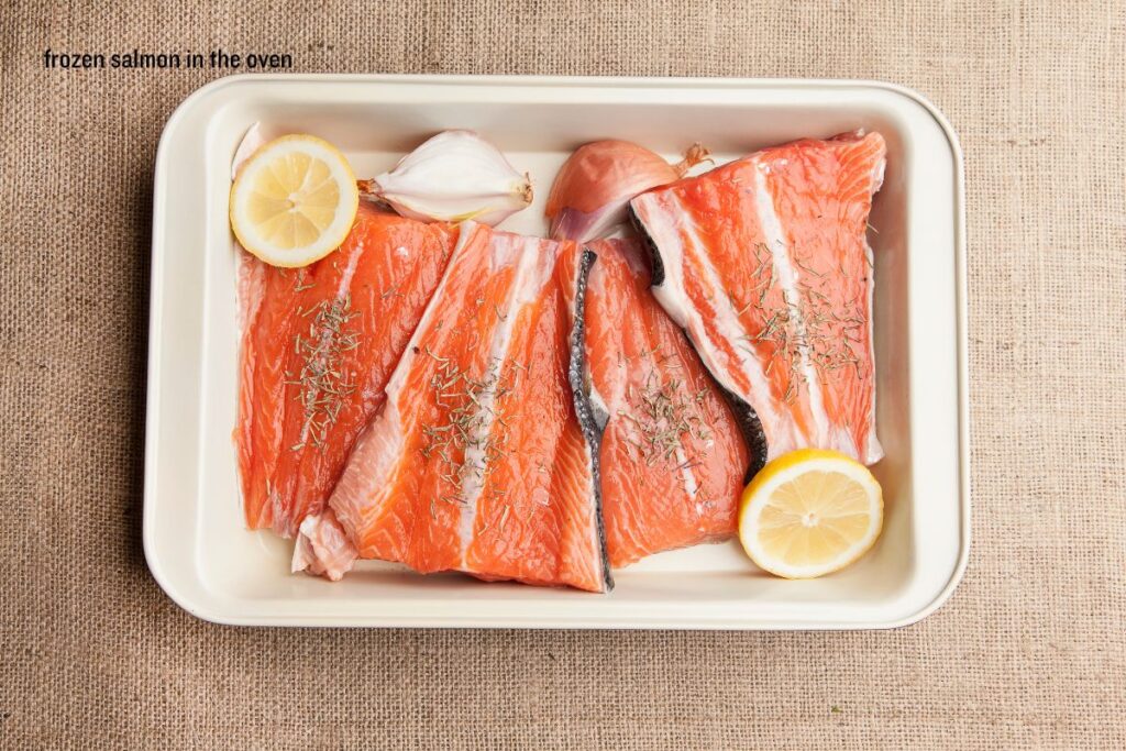 frozen salmon in the oven
